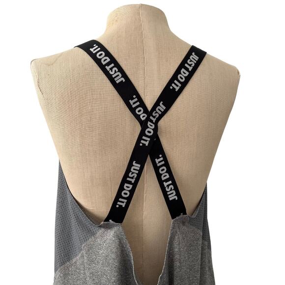 Nike Dri-FIT Elastika Gray Cross-Over Logo Strap Active Tank Size M Workout - Picture 5 of 5